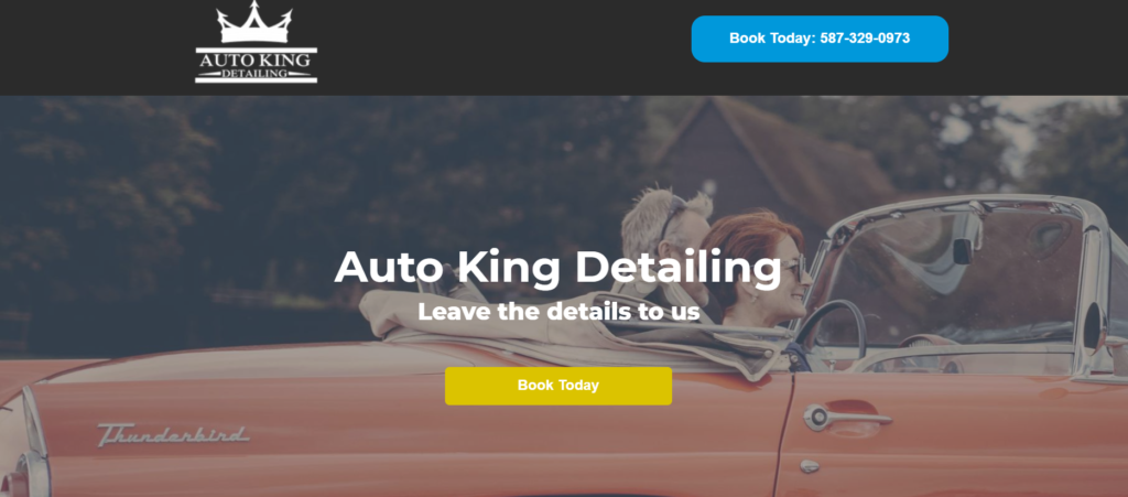 Auto King landing page from PPC ad