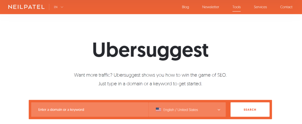 Ubersuggest SEO tool